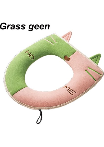 Yeşil Tarzı Tuvalet Minderi Koltuk Kapakları Sıcak Kalınlaşmış Tuvalet Kapanı Ev Banyo Kapağı Yastık Klozet Koltuk Minderi Yıkanabilir (Yurt Dışından)