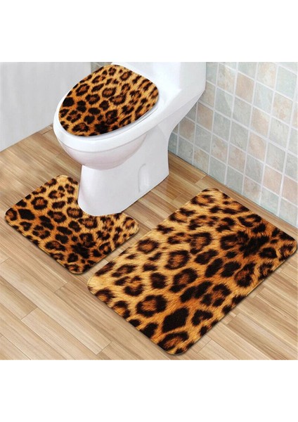 Çok Stil 3 Adet Tuvalet Paspas Seti Leopar Baskı Giriş Kapısı Paspası Banyo Paspasları Koridor Için Banyo Ürünleri Toilettes Aksesuarları Ev Halısı (Yurt Dışından) fiyatları