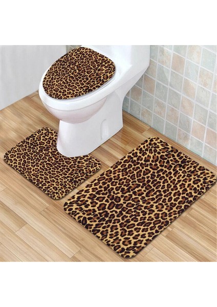 Çok Stil 3 Adet Tuvalet Paspas Seti Leopar Baskı Giriş Kapısı Paspası Banyo Paspasları Koridor Için Banyo Ürünleri Toilettes Aksesuarları Ev Halısı (Yurt Dışından) modelleri