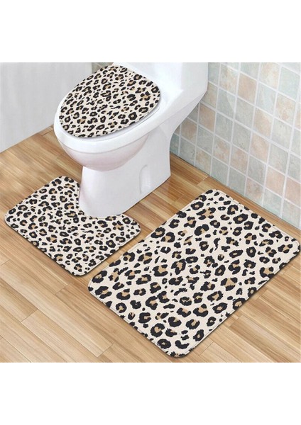 Çok Stil 3 Adet Tuvalet Paspas Seti Leopar Baskı Giriş Kapısı Paspası Banyo Paspasları Koridor Için Banyo Ürünleri Toilettes Aksesuarları Ev Halısı (Yurt Dışından) fırsatları