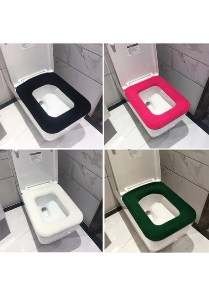 G Tarzı Banyo Kare Klozet Kapağı Kış Yıkanabilir Isıtıcı Mat Tuvalet Kapağı Yastık Kapak Pedi Ev Dekor Klozet Kapağı (Yurt Dışından)