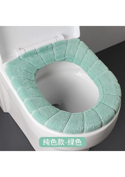 Stila-Yeşil Tarzı Kış Sıcak Klozet Kapağı Mat Banyo Tuvalet Pedi Yastık Saplı Kalınlaşmak Yumuşak Rahat Closestool Mat Banyo Aksesuarları (Yurt Dışından)