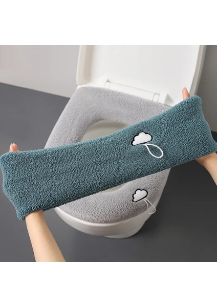 Yeşil Stil Kış Sıcak Klozet Kapağı Universalwashable Saf Renk Yumuşak O-Şekilli Padbidet Kapak Banyo Aksesuarları (Yurt Dışından) fiyatları