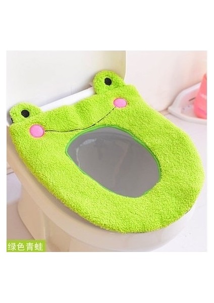 Sis Tarzı Klozet Kapağı Mat Banyo Isıtıcı Tuvalet Yıkanabilir Kumaş Klozet Isıtıcı Ped Karikatür Peluş Tuvalet Paspas Kalınlaşma Lazımlık Seti (Yurt Dışından)