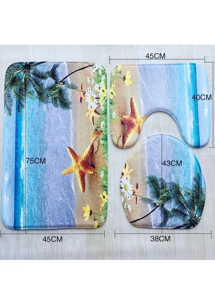 No.16 Stili Et Flanel 3D Baskı Kaymaz Klozet Kapağı Banyo Pedi Zemin Mat Halı Halı Ayaklı Halı Wc Kapağı Tuvalet Kapağı ZCL511 (Yurt Dışından) fiyatları