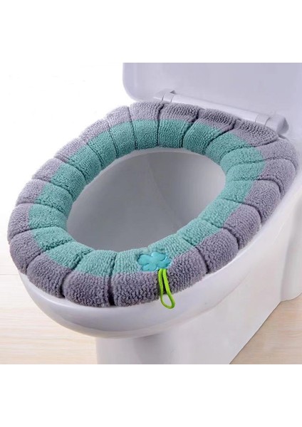 Yeşil Tarzı Yumuşak Klozet Kapağı Ped O Tipi Örme Gerilebilir Tuvalet Kapağı Yıkanabilir Klozet Minderi Taşınabilir Banyo Kalın Isıtıcı (Yurt Dışından)