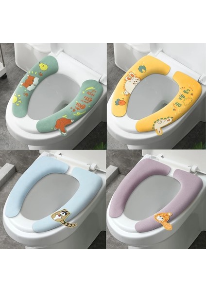 Pembe Tarzı Dört Mevsim Evrensel Banyo Karikatür Yastık Saplı Klozet Kapağı Wc Yapıştır Tuvalet Yapışkan Koltuk Pedi Yıkanabilir Yumuşak Mat (Yurt Dışından)