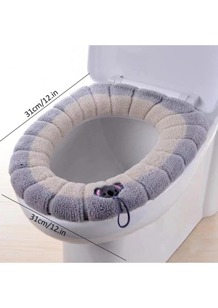 Mavi Stil Yumuşak Klozet Kapağı Ped O Tipi Örme Gerilebilir Tuvalet Kapağı Yıkanabilir Klozet Minderi Taşınabilir Banyo Kalın Isıtıcı (Yurt Dışından) fiyatları