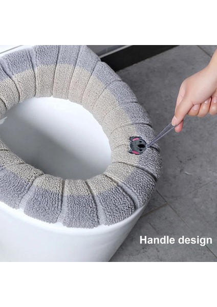 Mavi Stil Yumuşak Klozet Kapağı Ped O Tipi Örme Gerilebilir Tuvalet Kapağı Yıkanabilir Klozet Minderi Taşınabilir Banyo Kalın Isıtıcı (Yurt Dışından) modelleri