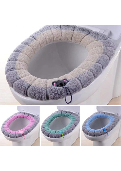 Mavi Stil Yumuşak Klozet Kapağı Ped O Tipi Örme Gerilebilir Tuvalet Kapağı Yıkanabilir Klozet Minderi Taşınabilir Banyo Kalın Isıtıcı (Yurt Dışından) fırsatları