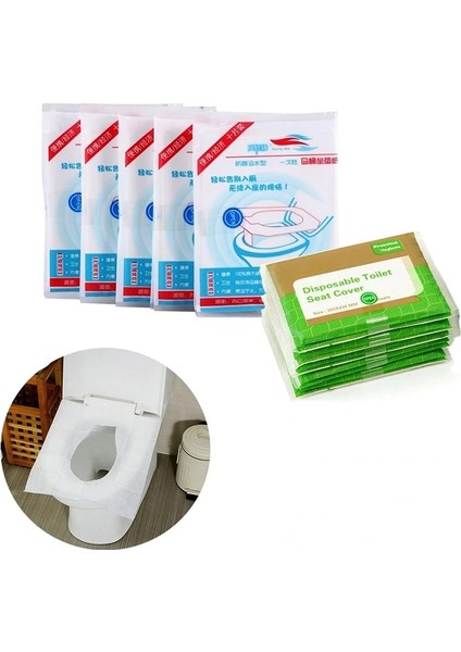 5 Torba-E Tarzı Tek Kullanımlık Klozet Kapağı 100% Su Geçirmez Güvenlik Seyahat Aksesuarları Mat Seyahat Kamp Banyo Için Taşınabilir Yastık Kağıt (Yurt Dışından) fırsatları