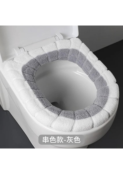 M Tarzı Kış Sıcak Bide Klozet Kapağı Yıkanabilir Banyo Pedi Yastık Kalın Wc Mat Kılıfı Örgü Peluş Closestool Sonbahar Ev (Yurt Dışından)
