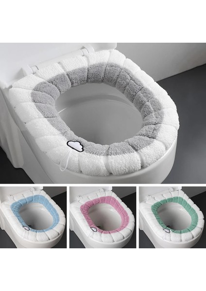 M Tarzı Kış Sıcak Bide Klozet Kapağı Yıkanabilir Banyo Pedi Yastık Kalın Wc Mat Kılıfı Örgü Peluş Closestool Sonbahar Ev (Yurt Dışından) modelleri