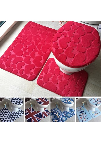 No.21 Stili Banyo Banyo Paspas Seti Tuvalet Halıları Flanel Kaymaz Duş Halıları Seti Ev Tuvalet Kapağı Kapak Duş Odası Halı Paspaslar Ev Için (Yurt Dışından) fırsatları