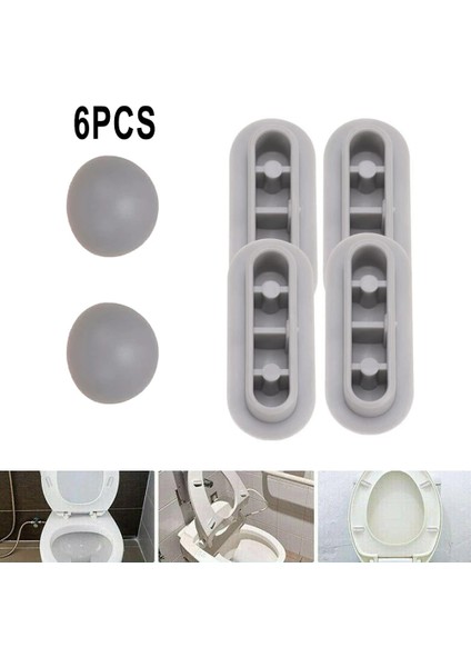 6 Adetgrup Nemli Yerleşimler Tuvalet Kapak Contası Tampon Kendinden Yapışkanlı Koltuk Yastıklama Pedleri Tuvalet Tamponları Tamponlar Banyo Aksesuarları Parçası (Yurt Dışından)