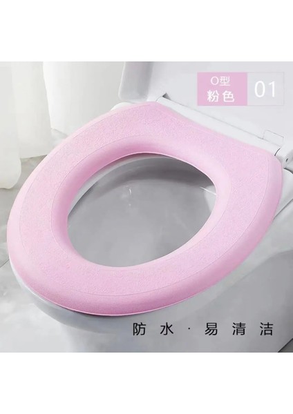 Pembe Tarzı Eva Su Geçirmez Köpük Klozet Kapağı Kalınlaşmış Macun Tipi Evrensel Tüm Sezon Kalınlaşmış Klozet Kapağı Yıkayıcı Kesebilir (Yurt Dışından)