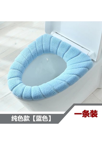 Mavi Stil Kış Sıcak Klozet Kapağı Mat Banyo Tuvalet Pedi Yastık Saplı Kalın Yumuşak Yıkanabilir Closestool Isıtıcı Aksesuarları (Yurt Dışından)