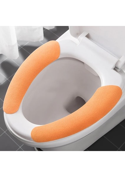 No.5 Tarzı Klozet Kapağı Wc Macunu Tuvalet Yapışkan Koltuk Pedi Yıkanabilir Yumuşak Şeker Renk Banyo Isıtıcı Koltuk Çıtası Ped Yastık (Yurt Dışından)