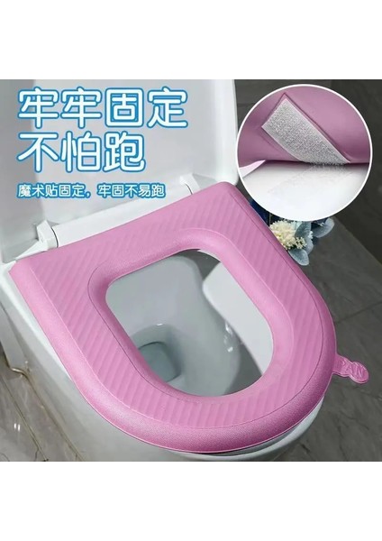 Pembe Tarzı Ev Banyo Klozet Dört Mevsim Evrensel Klozet Klozet Kapağı Eva Su Geçirmez Çabuk Kuruyan Klozet Minderi (Yurt Dışından) fırsatları