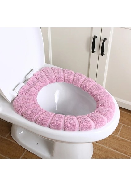 YZ64-PEMBE Tarzı Klozet Kapağı Sıcak Yumuşak Akrilik Yıkanabilir Mat Ev Dekor Closestool Kılıfı Tuvalet Çıtası Aksesuarları Banyo (Yurt Dışından)