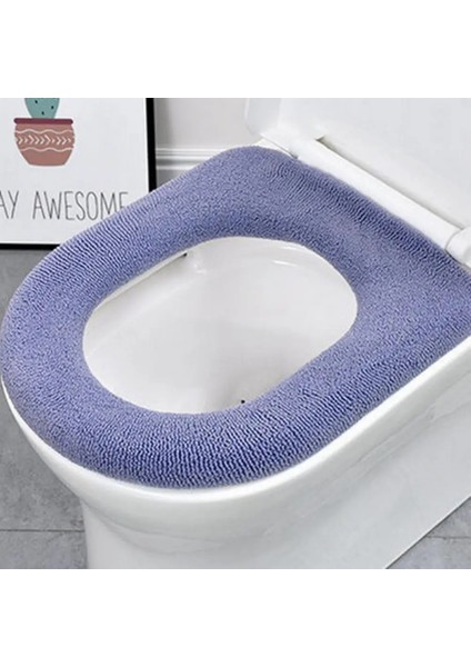 Mor Tarzı Yumuşak Tuvalet Paspası Ped Koltuk Minderi Klozet Kapağı Ev Örme Tuvalet Kapağı Yastık Banyo Aksesuarları Rahat Kış (Yurt Dışından)