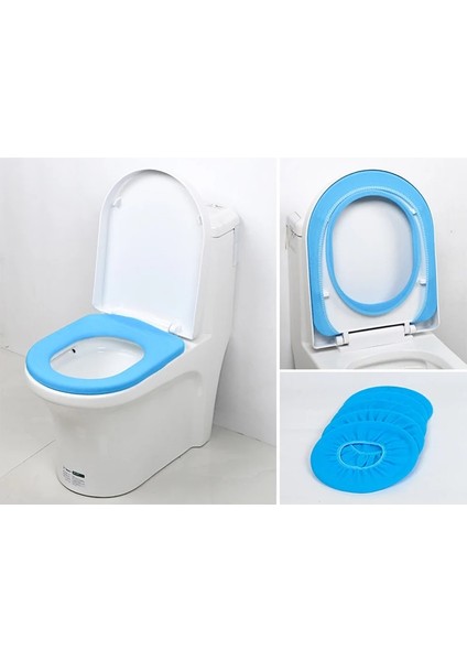 Mavi Stil Renkli Sıcak Yumuşak Yıkanabilir Klozet Kapağı Mat Seti Ev Dekor Için Closestool Mat Koltuk Kılıfı Tuvalet Çıtası Aksesuarları (Yurt Dışından)