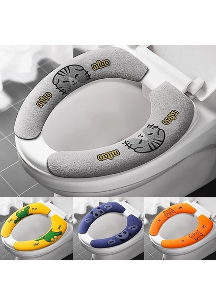 SARI-38X9CM Stili Karikatür Kış Sıcak Klozet Kapağı Mat Banyo Tuvalet Pedi Yastık Kalın Yumuşak Yıkanabilir Closestool Isıtıcı Aksesuarları (Yurt Dışından) fiyatları