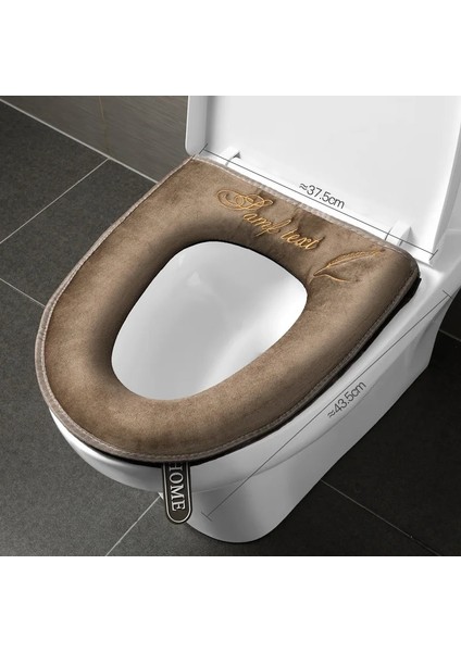 Kahverengi Tarzı Kış Sıcak Klozet Kapağı Banyo Yıkanabilir Tuvalet Paspası Saplı Kalın Yumuşak Closestool Isıtıcı Ped Banyo Aksesuarları (Yurt Dışından)