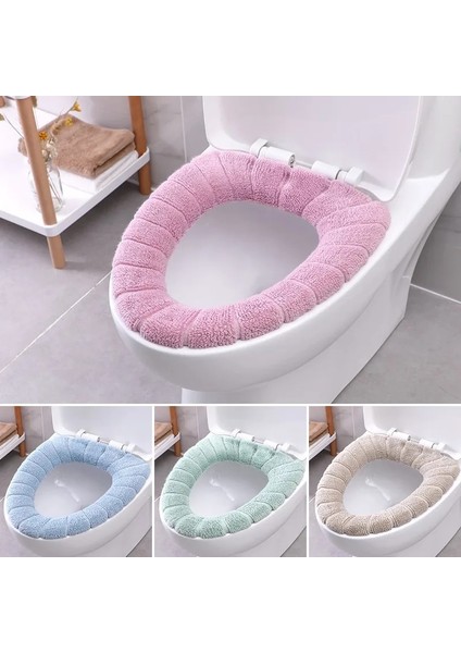 No.6 Stili Banyo Klozet Kapağı Örme Kış Sıcak Klozet Kapağı Saplı O-Şekilli Tuvalet Minder Örtüsü Banyo Aksesuarları (Yurt Dışından) modelleri