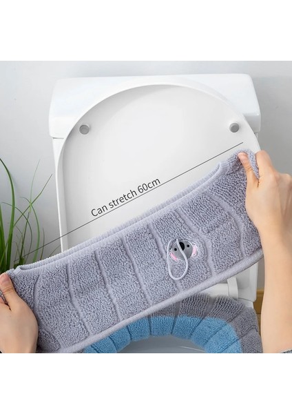 No.6 Stili Banyo Klozet Kapağı Örme Kış Sıcak Klozet Kapağı Saplı O-Şekilli Tuvalet Minder Örtüsü Banyo Aksesuarları (Yurt Dışından) fırsatları