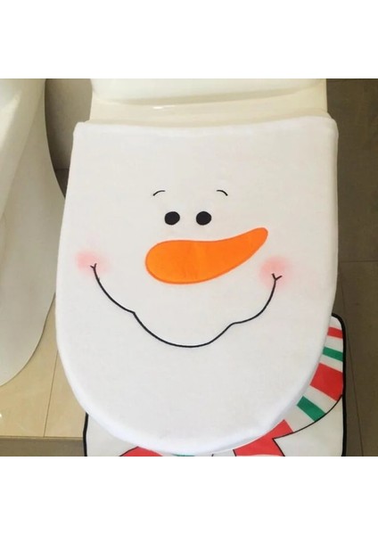 Beyaz Stil Noel Süslemeleri Yeni Yıl Klozet Kapağı Kardan Adam Ev Tuvalet Çıtası Banyo Malzemeleri Aksesuarları (Yurt Dışından) modelleri