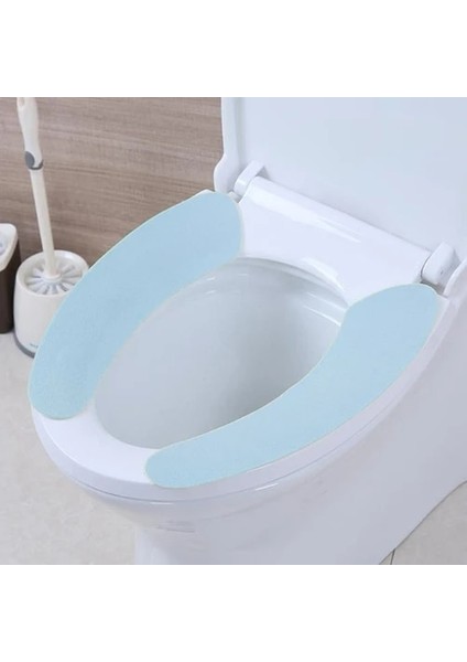 Mavi Stil 1 Çift Yıkanabilir Banyo Sıcak Peluş Klozet Dolum Yumuşak Sağlık Yapışkan Ev Mat Koltuk Kılıfı Ped Ev Yeniden Kullanılabilir (Yurt Dışından)