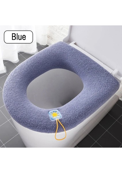 Mavi Stil Banyo Isıtıcı Evrensel Klozet Minderi Kalınlaşmış Tuvalet Kapağı Örme Klozet Minderi Yıkanabilir Ev Klozet Kapağı (Yurt Dışından)