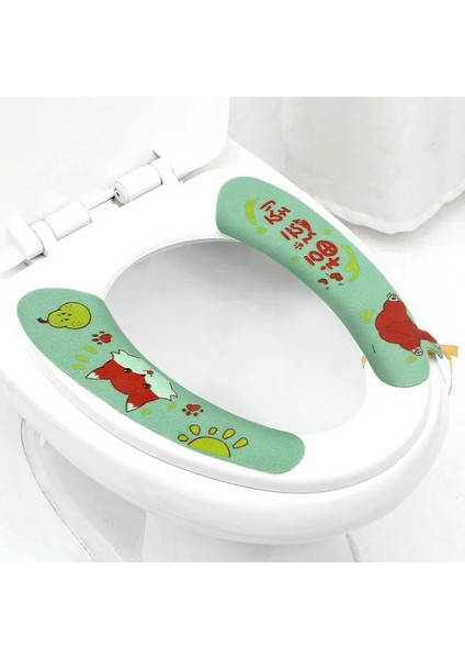 No.13 Tarzı Evrensel Klozet Kapağı Yumuşak Karikatür Wc Macunu Tuvalet Yapışkan Koltuk Pedi Yıkanabilir Banyo Isıtıcı Koltuk Çıtası Ped Yastık (Yurt Dışından)