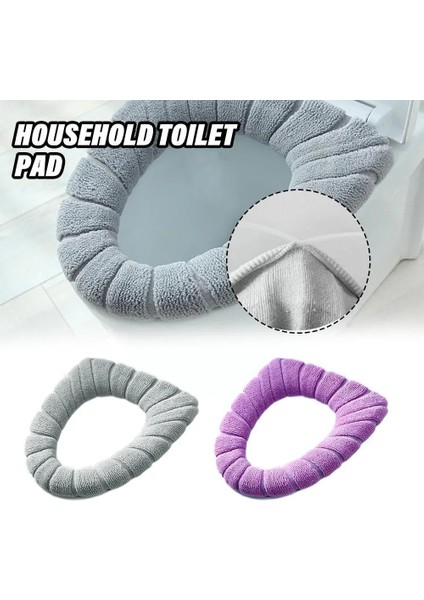 Bir Stil 1 Adet Yıkanabilir Banyo Aksesuarları Örgü Saf Renk Ped O-Şekli Sıcak Koltuk Closestool Yumuşak Bide Paspas Kapak Kış Tuvalet S8W0 (Yurt Dışından)