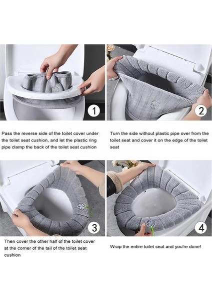 Bir Stil 1 Adet Yıkanabilir Banyo Aksesuarları Örgü Saf Renk Ped O-Şekli Sıcak Koltuk Closestool Yumuşak Bide Paspas Kapak Kış Tuvalet S8W0 (Yurt Dışından)