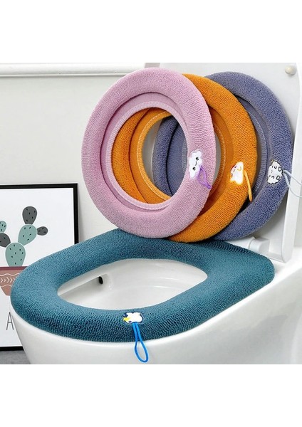 Sap-Sarı Tarzı Klozet Kapağı Mat Kış Sıcak Yumuşak Yıkanabilir Closestool Mat Evrensel Ev Dekor Örgü Klozet Banyo Aksesuarları (Yurt Dışından) fiyatları