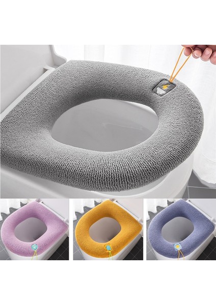 Mavi Stil Kış Sonbahar Klozet Kapağı Mat Banyo Tuvalet Pedi Yastık Saplı Kalınlaşmak Yumuşak Yıkanabilir Closestool Isıtıcı Koltuk Minderi (Yurt Dışından) fiyatları