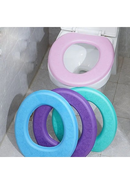Mavi Stil Su Geçirmez Yumuşak Klozet Kapağı Banyo Yıkanabilir Closestool Mat Pad Yastık O-Şekilli Klozet Bide Tuvalet Kapağı Aksesuarları (Yurt Dışından) fiyatları