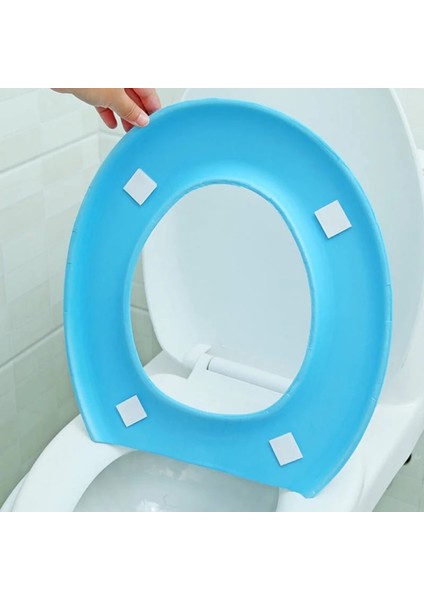 Mavi Stil Su Geçirmez Yumuşak Klozet Kapağı Banyo Yıkanabilir Closestool Mat Pad Yastık O-Şekilli Klozet Bide Tuvalet Kapağı Aksesuarları (Yurt Dışından) indirimleri