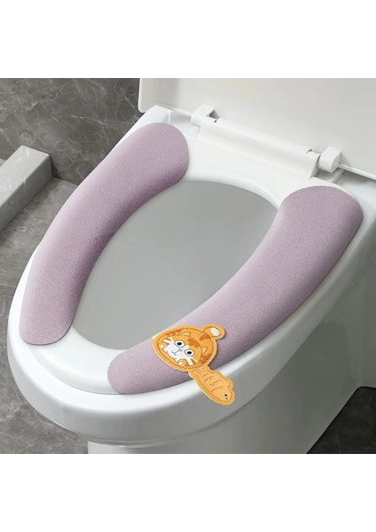 No.10 Stili Evrensel Klozet Kapağı Yumuşak Karikatür Wc Macunu Tuvalet Yapışkan Koltuk Pedi Yıkanabilir Banyo Isıtıcı Koltuk Çıtası Ped Yastık (Yurt Dışından)