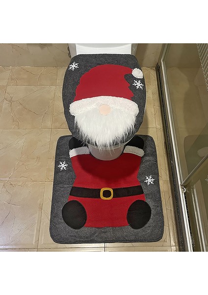Bir Stil Noel Süslemeleri Noel Baba Klozet Kapağı Halı Seti Banyo Paspas Noel Dekor Banyo Noel Baba Klozet Kapağı Halı (Yurt Dışından) modelleri