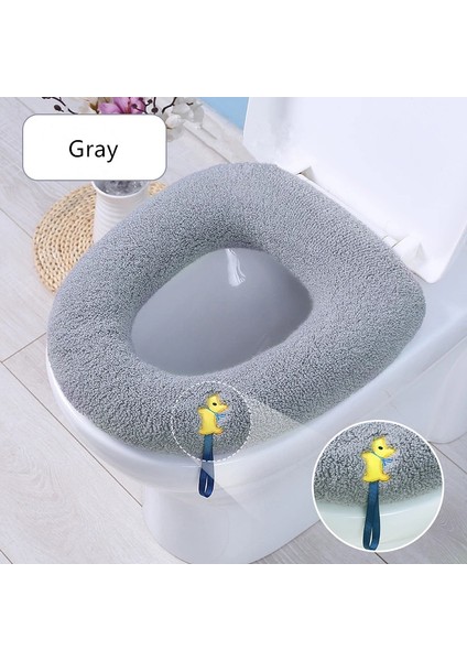 Turuncu Tarzı Evrensel Tuvalet Minderi Koltuk Minderi Kış Peluş Sıcak Tuvalet Kapağı Sevimli Örme Kolu Tuvalet Minderi (Yurt Dışından) fırsatları
