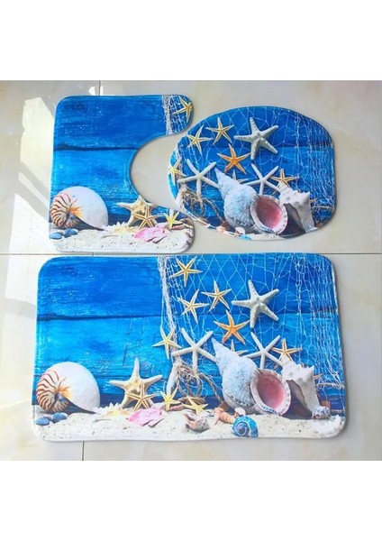 No.17 Tarzı Et Flanel 3D Baskı Kaymaz Klozet Kapağı Banyo Pedi Zemin Mat Halı Halı Ayaklı Halı Wc Kapağı Tuvalet Kapağı ZCL511 (Yurt Dışından)