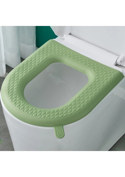 Yeşil Tarzı Su Geçirmez Klozet Minderi Yıkanabilir Etiket Köpük Tuvalet Kapağı Silikon Dört Mevsim Ev Banyo Aksesuarları (Yurt Dışından)