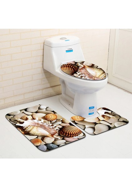 UI2187-18 Stili Dekorasyon Ev Klozet Kapağı Su Emici Halı Banyo Kaymaz Zemin Mat Modern 3D Desen Baskı Halı (Yurt Dışından) fiyatları