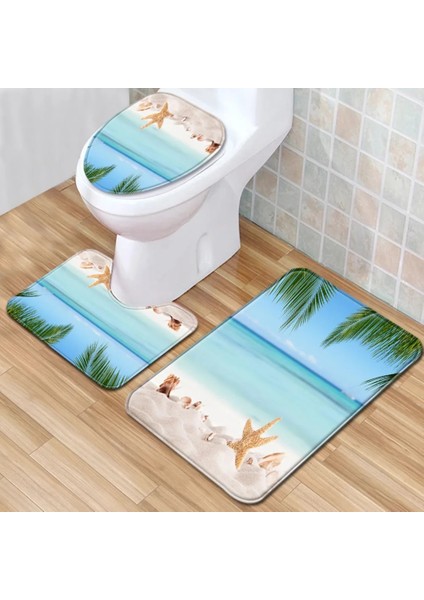 UI2187-18 Stili Dekorasyon Ev Klozet Kapağı Su Emici Halı Banyo Kaymaz Zemin Mat Modern 3D Desen Baskı Halı (Yurt Dışından) modelleri