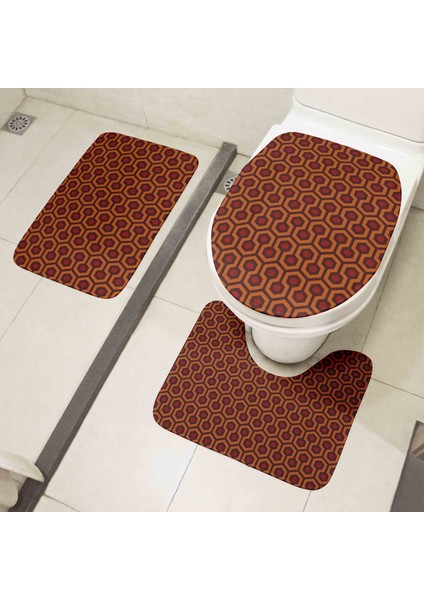 Stil4 Tarzı Yeni 3D Baskılı Tuvalet Zemin Matet Eğlenceli Uzaylı Kafatası Tuvalet Yatak Örtüsü Seti Banyo Dekor Kaymaz Emici Halı Flanel Halı (Yurt Dışından) fiyatları