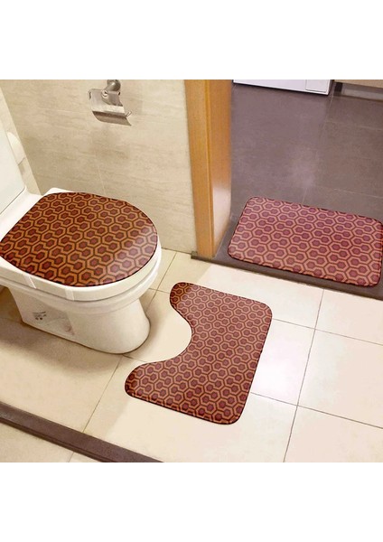 Stil4 Tarzı Yeni 3D Baskılı Tuvalet Zemin Matet Eğlenceli Uzaylı Kafatası Tuvalet Yatak Örtüsü Seti Banyo Dekor Kaymaz Emici Halı Flanel Halı (Yurt Dışından) modelleri