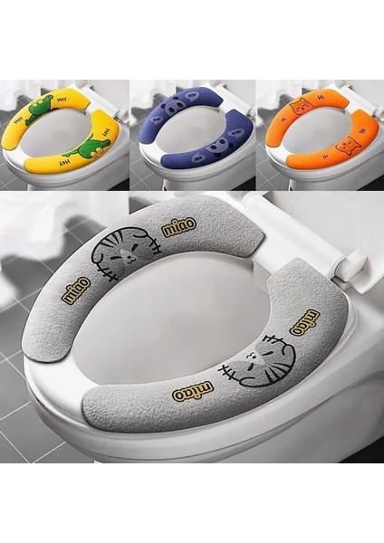 Gri Tarzı Evrensel Klozet Kapağı Karikatür Tuvalet Etiket Sıcak Yumuşak Yıkanabilir Banyo Closestool Koruyucu Banyo Aksesuarları (Yurt Dışından) indirimleri